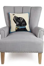 Peking Handicraft Black Dog with Bee Hook Pillow