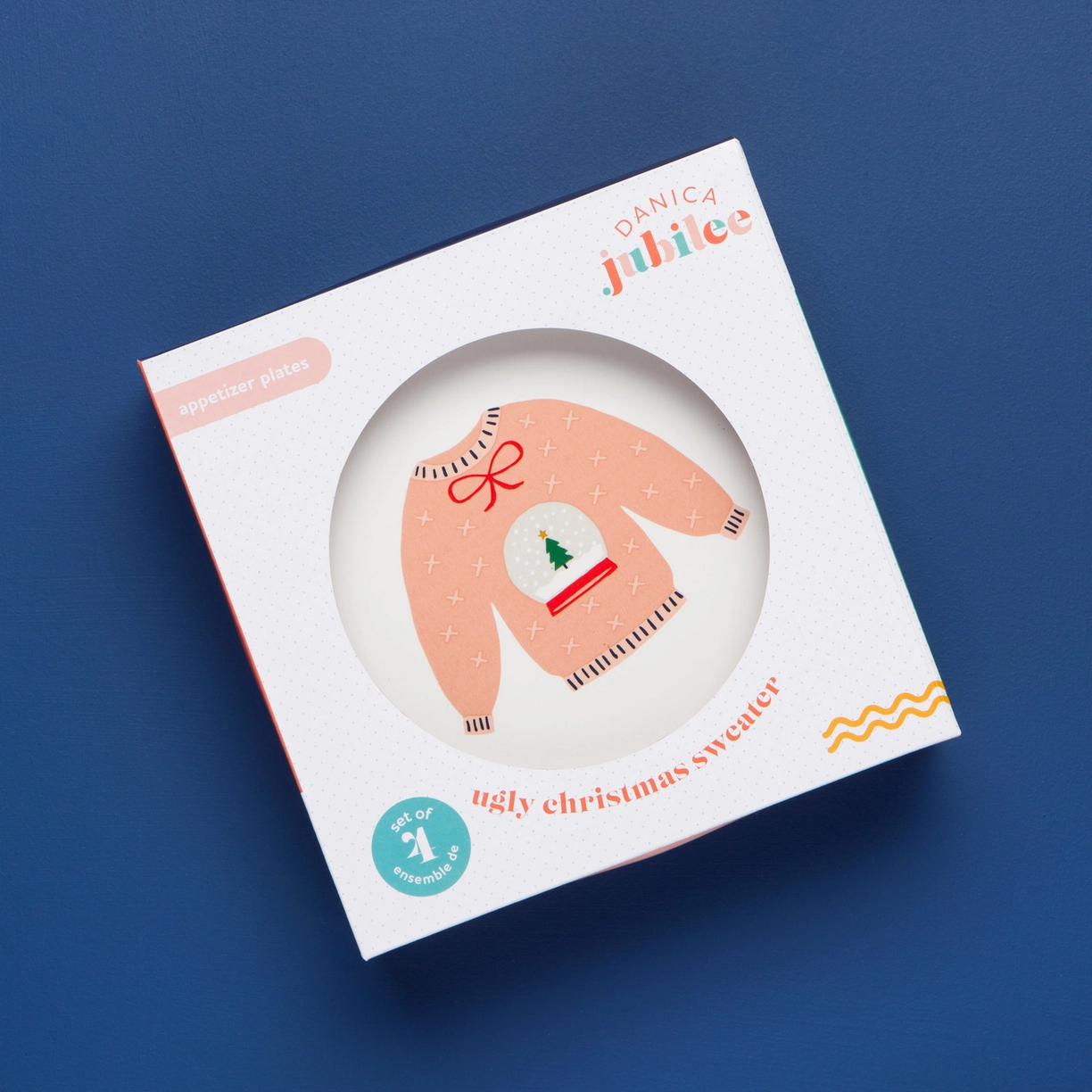 Danica Jubilee Ugly Sweater Appetizer Plate Set