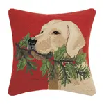 Peking Handicraft Dog with Holly Hook Pillow