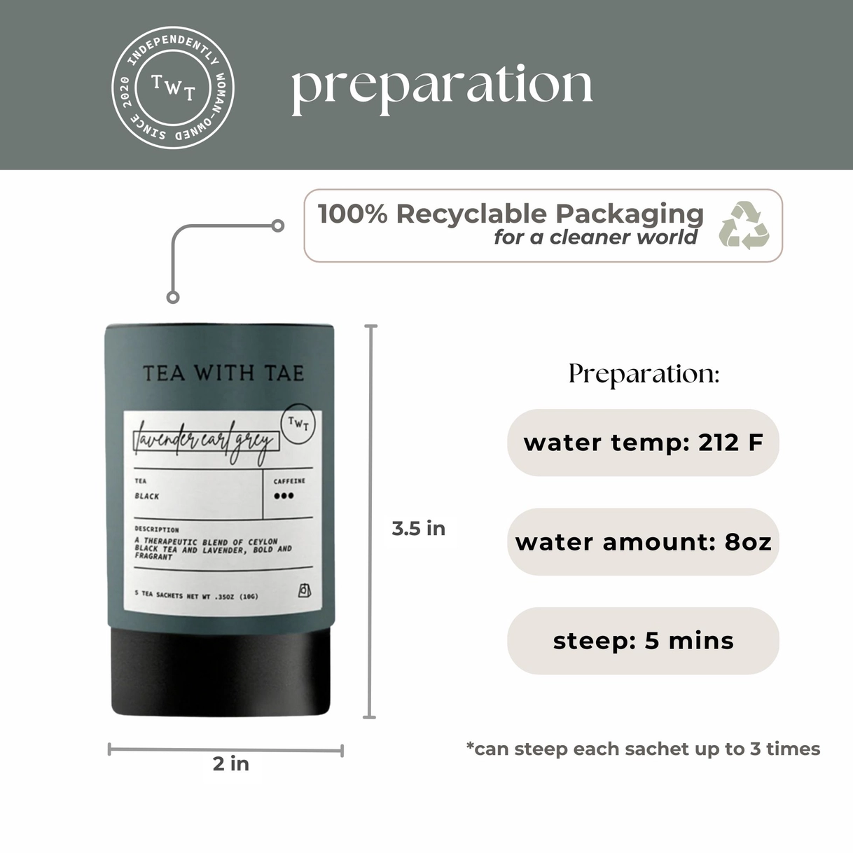 Tea with Tae Tea Gift Tube-Lavender Earl Grey