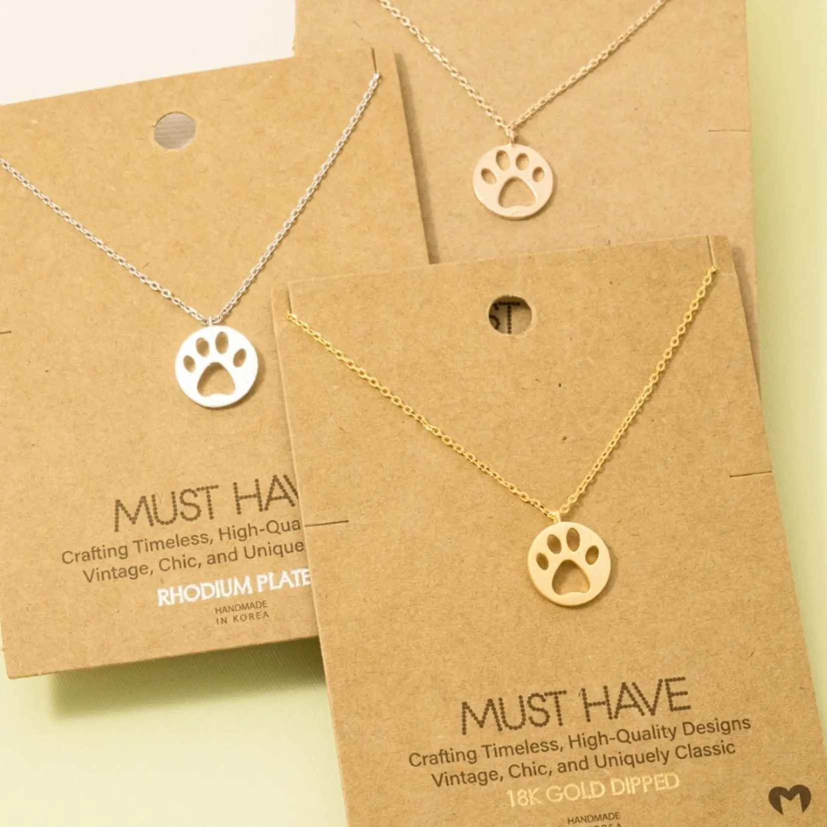 Paw Print Pendant Necklace