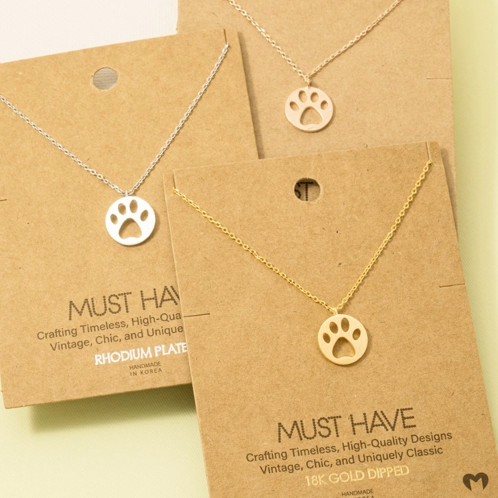 Paw Print Pendant Necklace