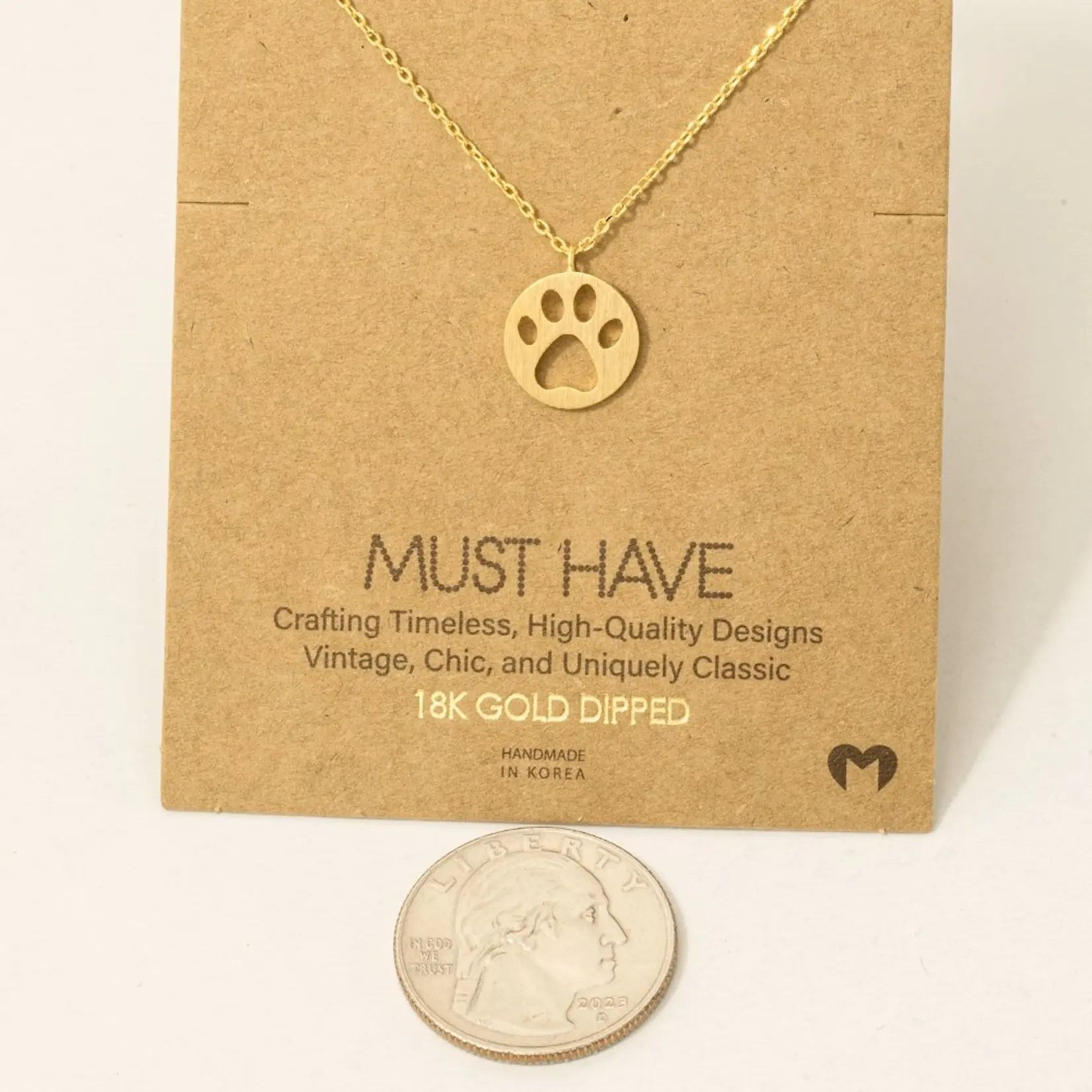 Paw Print Pendant Necklace