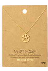 Paw Print Pendant Necklace