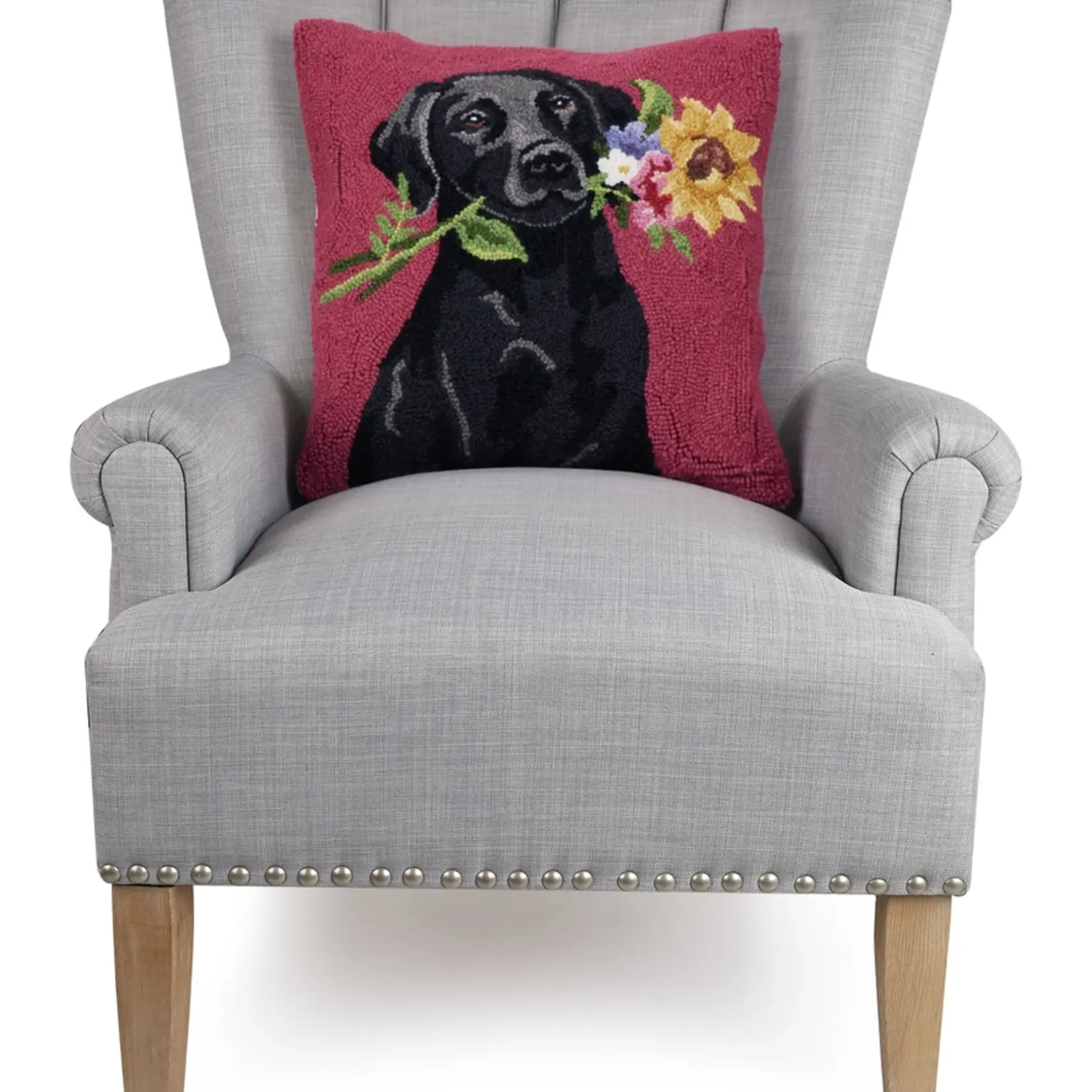 Peking Handicraft Floral Lab Hook Pillow