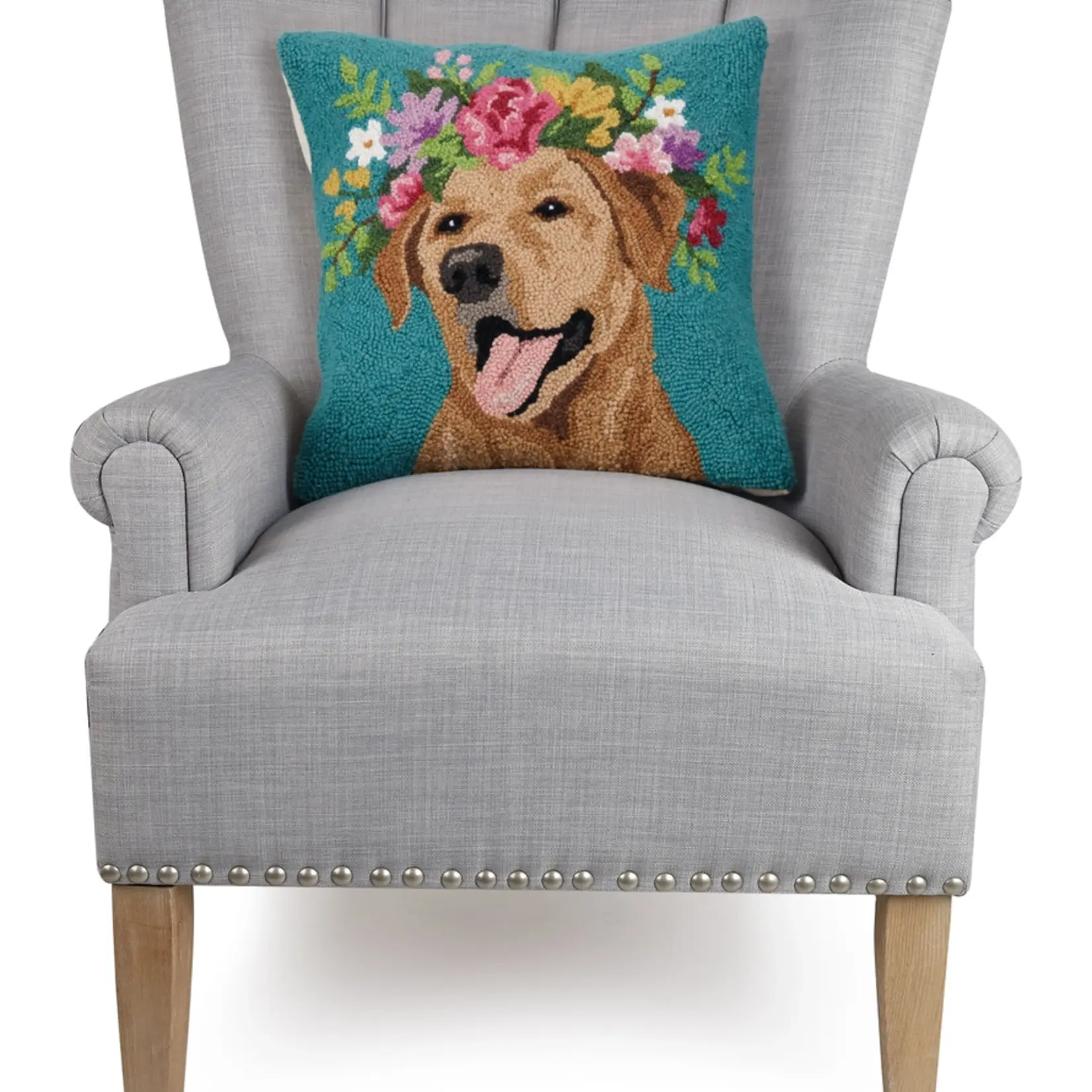 Peking Handicraft Floral Lab Hook Pillow