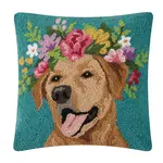 Peking Handicraft Floral Lab Hook Pillow