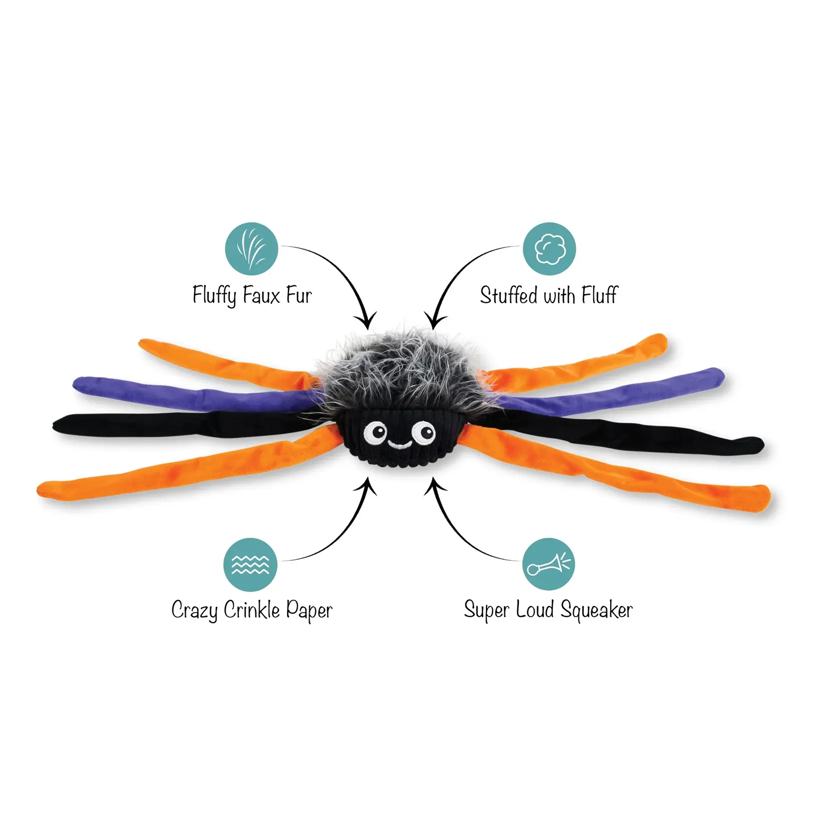Pet Shop by Fringe Studio Large Spider Dog Toy