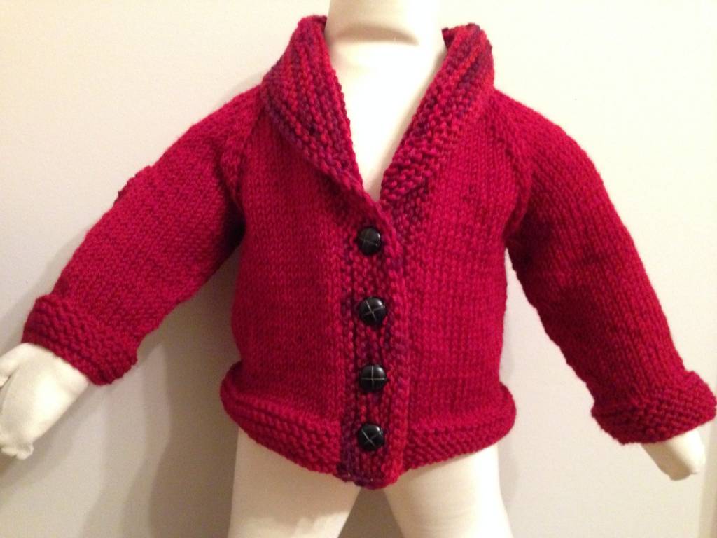 Heart Elbow Patch Cardigan & Hat, Red/ Multi 6-12m