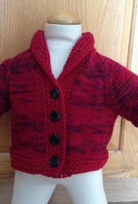 Heart Elbow Patch Cardigan & Hat, Red/ Multi 6-12m