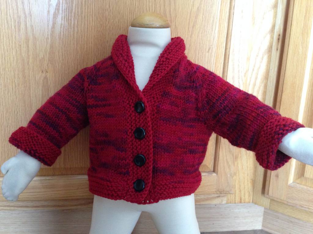 Heart Elbow Patch Cardigan & Hat, Red/ Multi 6-12m