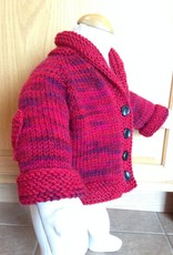 Heart Elbow Patch Cardigan & Hat, Red/ Multi 6-12m