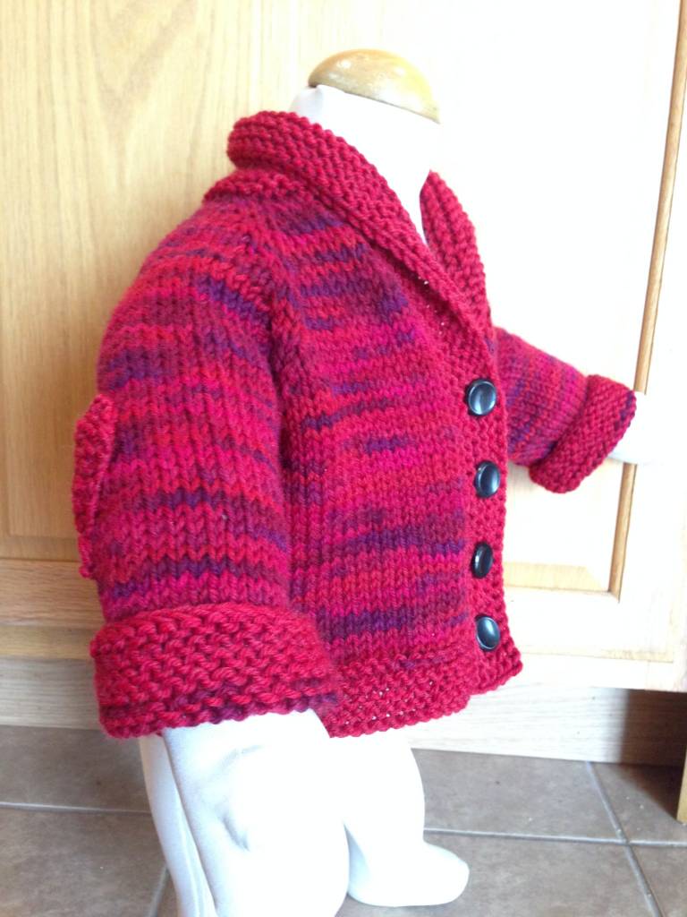 Heart Elbow Patch Cardigan Multi/Red 6-12m