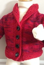 Heart Elbow Patch Cardigan Multi/Red 6-12m