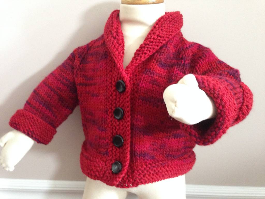 Heart Elbow Patch Cardigan Multi/Red 6-12m