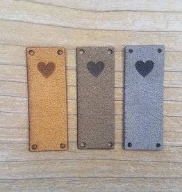 Katrinkles Katrinkles Faux Suede Solid Heart Foldover Tags Neutrals