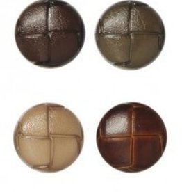 Bergere de France Set of 6 mock leather buttons, brown, 22 mm