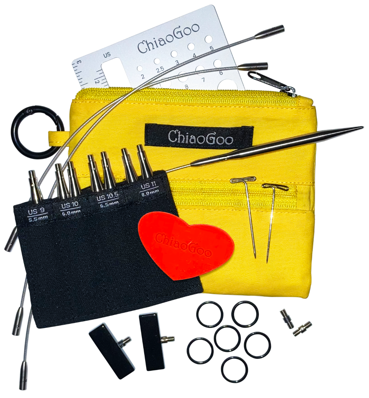 ChiaoGoo CG Twist Stainless Steel Shorties Large Set