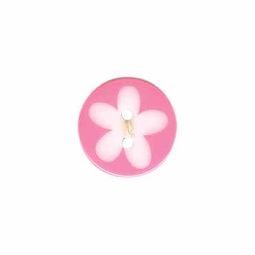 ELAN Novelty 2-Hole Button - 952539D Pink Flower