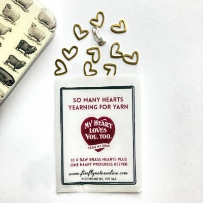 Firefly Notes Firefly Notes Stitch Markers Brass Hearts