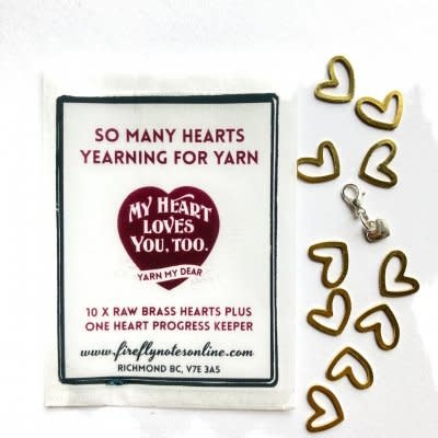 Firefly Notes Firefly Notes Stitch Markers Brass Hearts