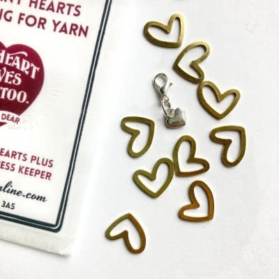 Firefly Notes Firefly Notes Stitch Markers Brass Hearts