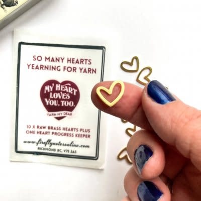 Firefly Notes Firefly Notes Stitch Markers Brass Hearts