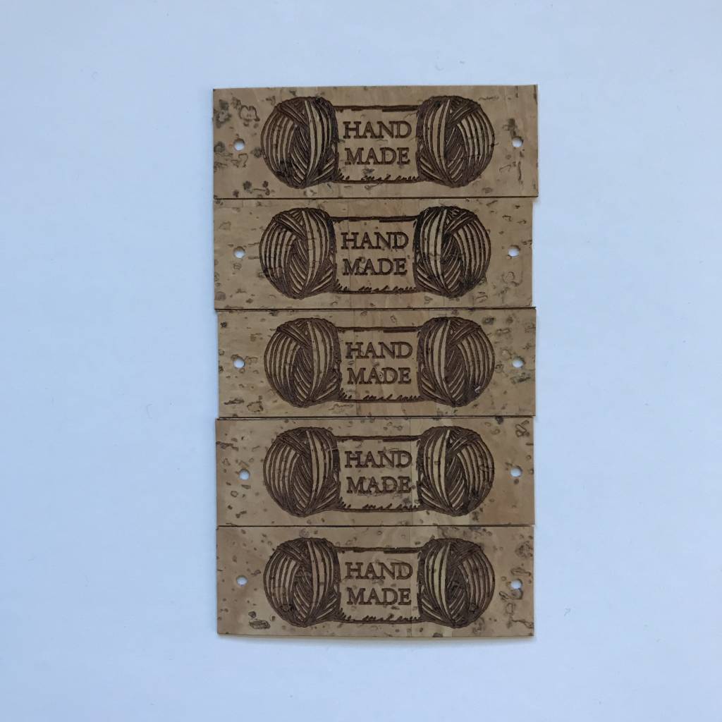 LeatherGoodsCo Cork Leather labels - "Handmade"