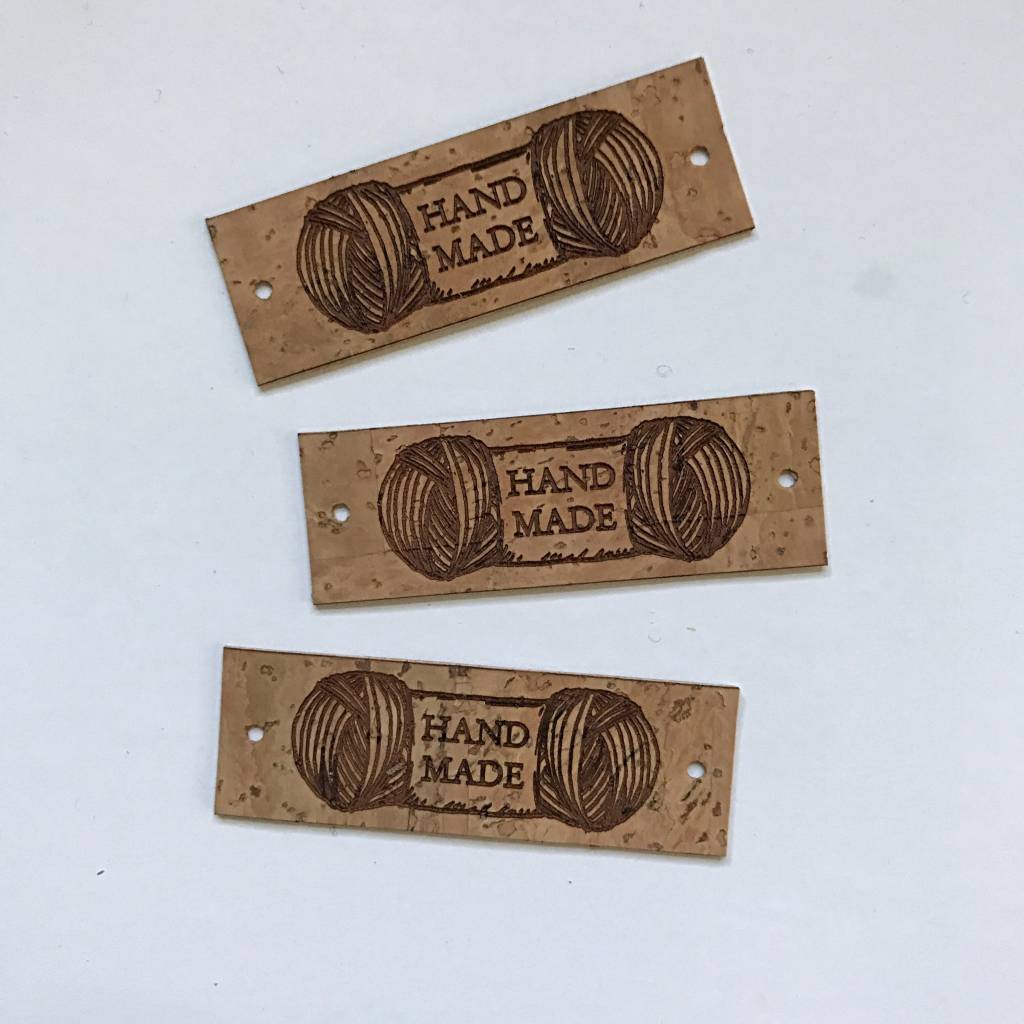 LeatherGoodsCo Cork Leather labels - "Handmade"