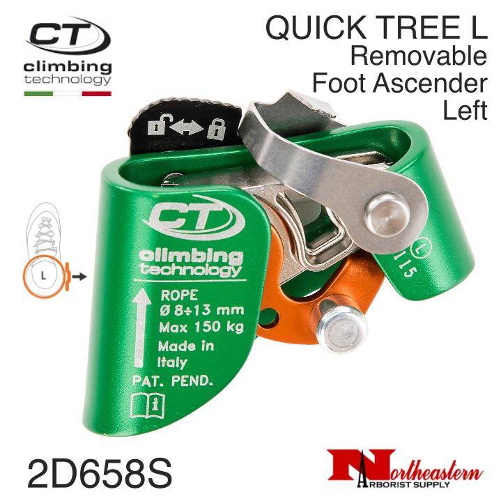 QUICK TREE Removable Foot Ascender Left Green Northeastern Arborist