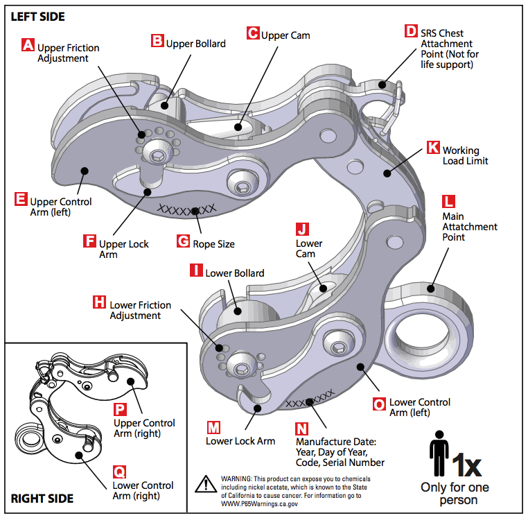 Akimbo, midline attachable Friction Device Northeastern Arborist Supply