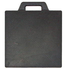 Buyers OutRigger Pad 18" x 18" Constructed of 2" solid rubber with textured surface and built-in handle.