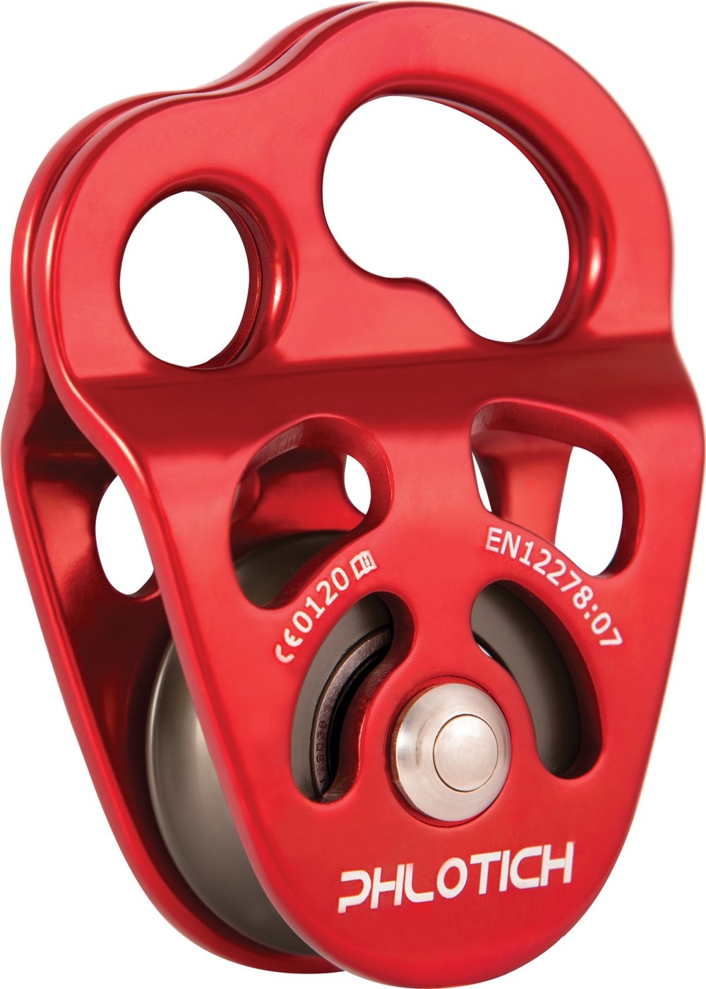 ISC Pulley Phlotich Red with Bearings 30kN 1/2" Rope Max., RP282ABR Northeastern Arborist Supply