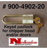 Bandit® Parts Padlock, Brass with Long Shackle and key to secure the Chipper Hood Pin (900-4902-20)