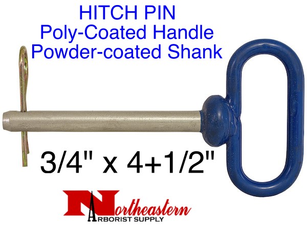 Buyers HITCH PIN, Poly-Coated Handle, powder-coated steel shank, 3/4" x 4+1/2"
