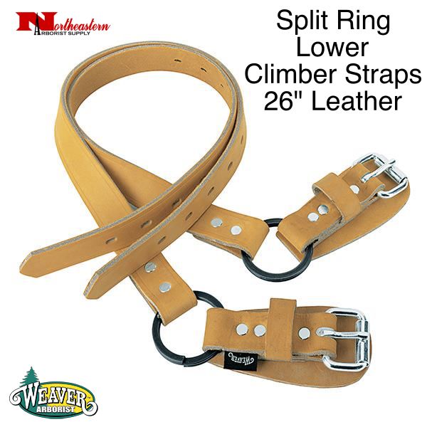 Weaver Split Ring Lower Climber Straps, 26" Leather