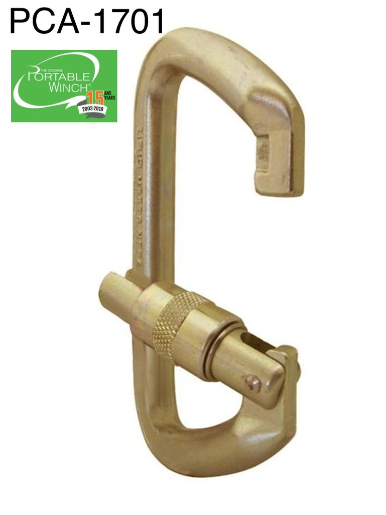 PORTABLE WINCH CO. Carabiner, Small Iron Wizard, Steel Screw Gate