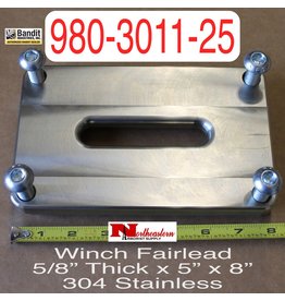 Bandit® Parts Winch Fairlead 5/8” Thick x 5” x 8” 304 Stainless fits Dinamic Winch