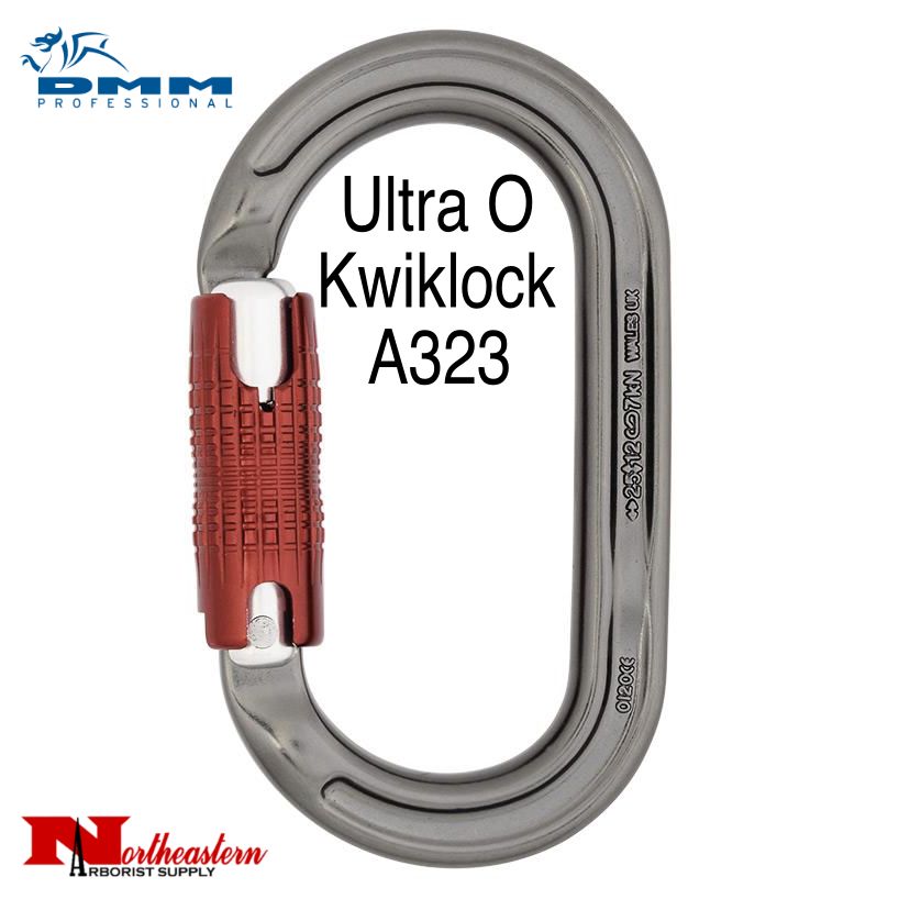 DMM Ultra O Kwiklock, Carabiner, 25Kn Titanium/Red Color, A323