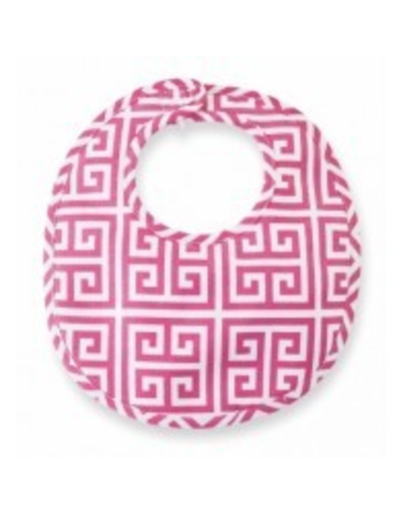 Mud Pie Mud Pie Pink Greek Key Bib