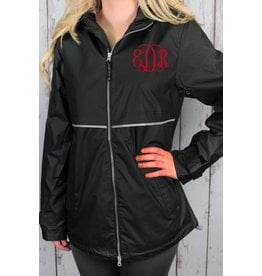 Stripe Monogram Rain Jacket for Women Charles River Printed 