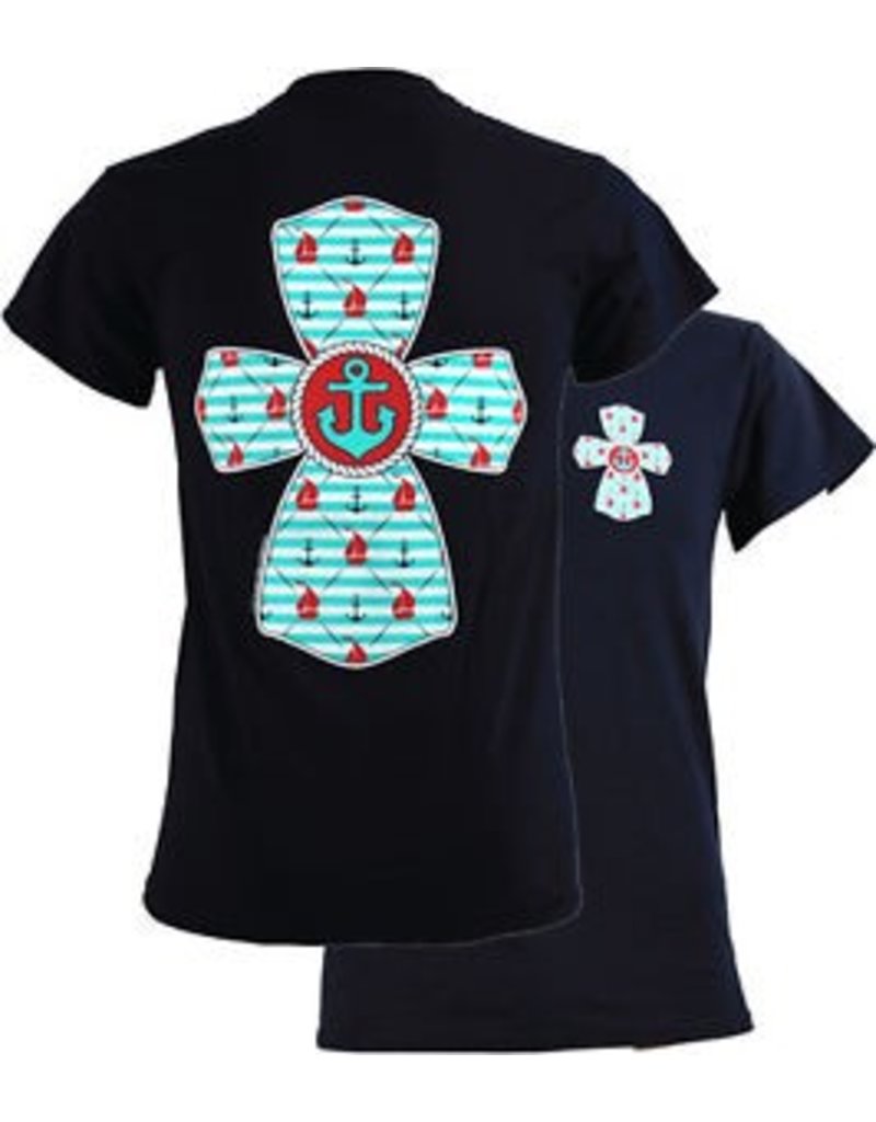 Southern Couture Southern Couture Short Sleeve Nautical Cross Tee