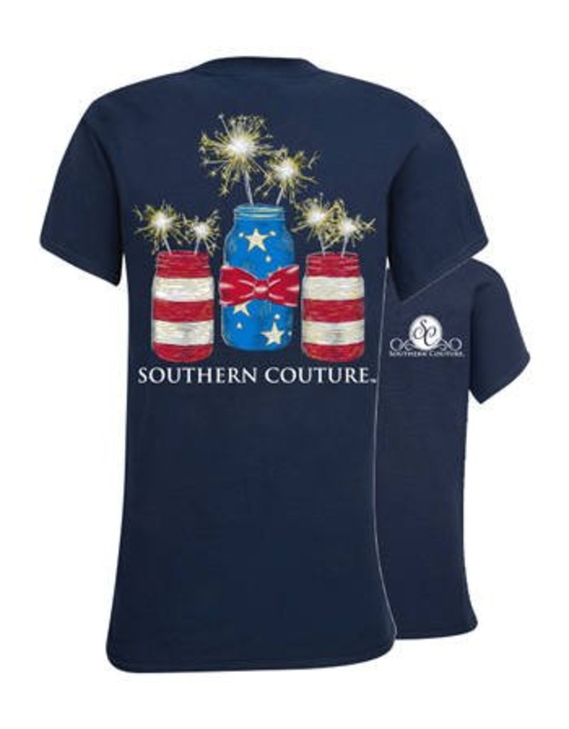 Southern Couture Southern Couture Youth Short Sleeve Tee- Mason Jar Sparklers