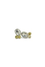 TAP by Todd Pownell Bezel Set Oval Rose Cut and Yellow Diamond Studs
