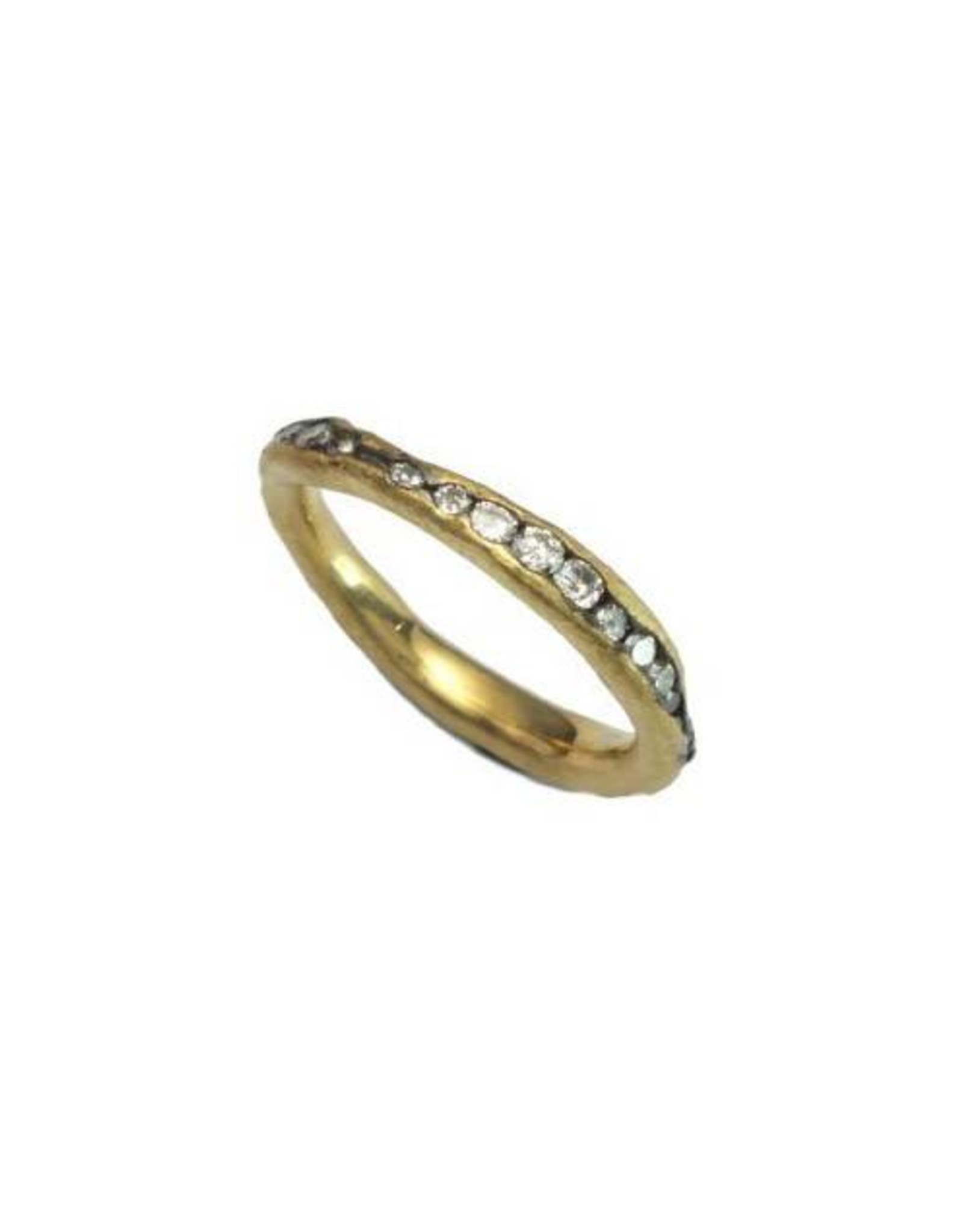 TAP by Todd Pownell Gold Irregular Channel Ring with Diamonds