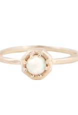 Lauren Wolf Jewelry Tiny Gold Octagon Ring - Opal