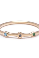 Scosha Trio Gold Ring - Emerald + Sapphire + Turquoise