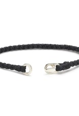 Scosha Single Wrap Silver Bracelet - Black