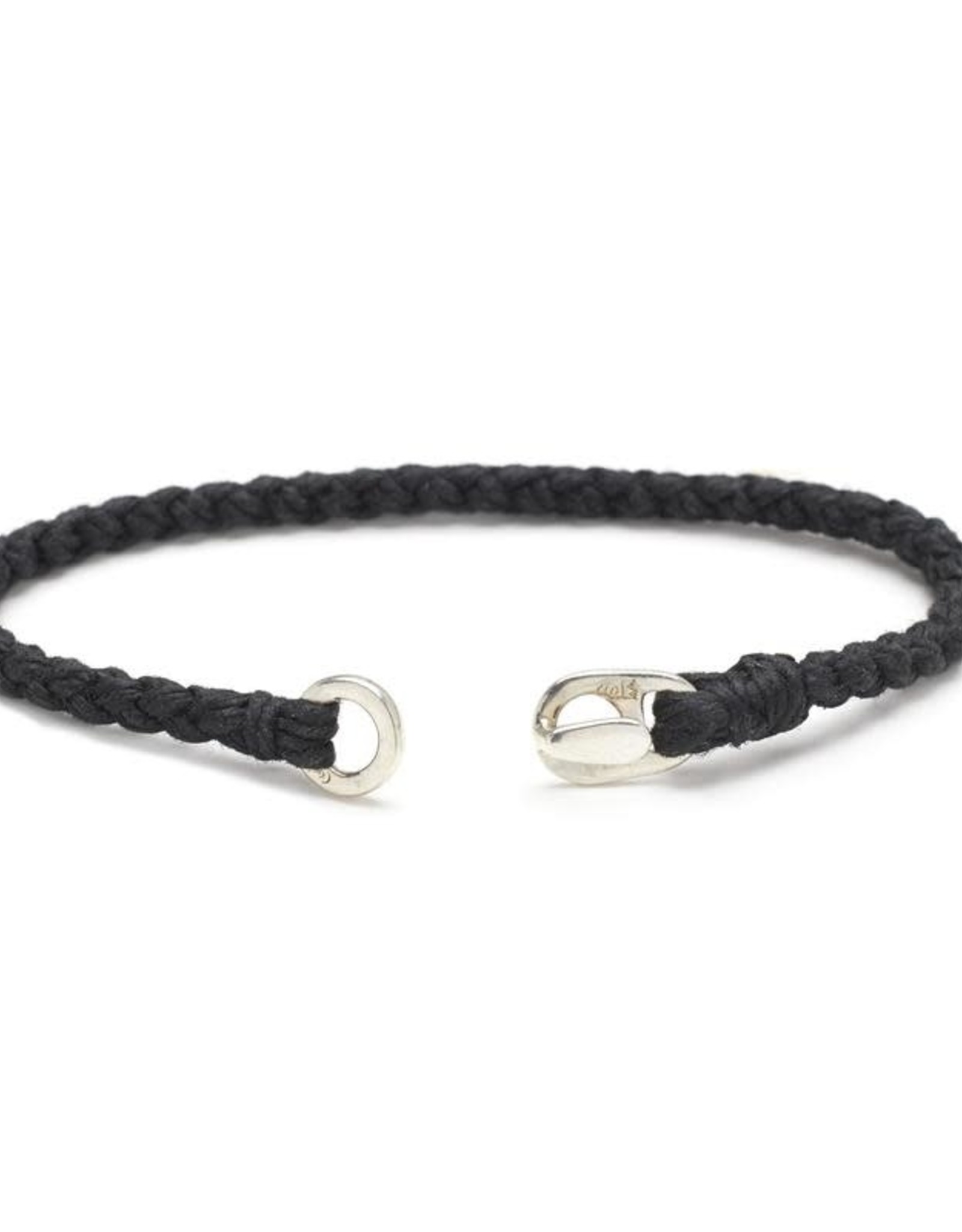 Scosha Single Wrap Silver Bracelet - Black