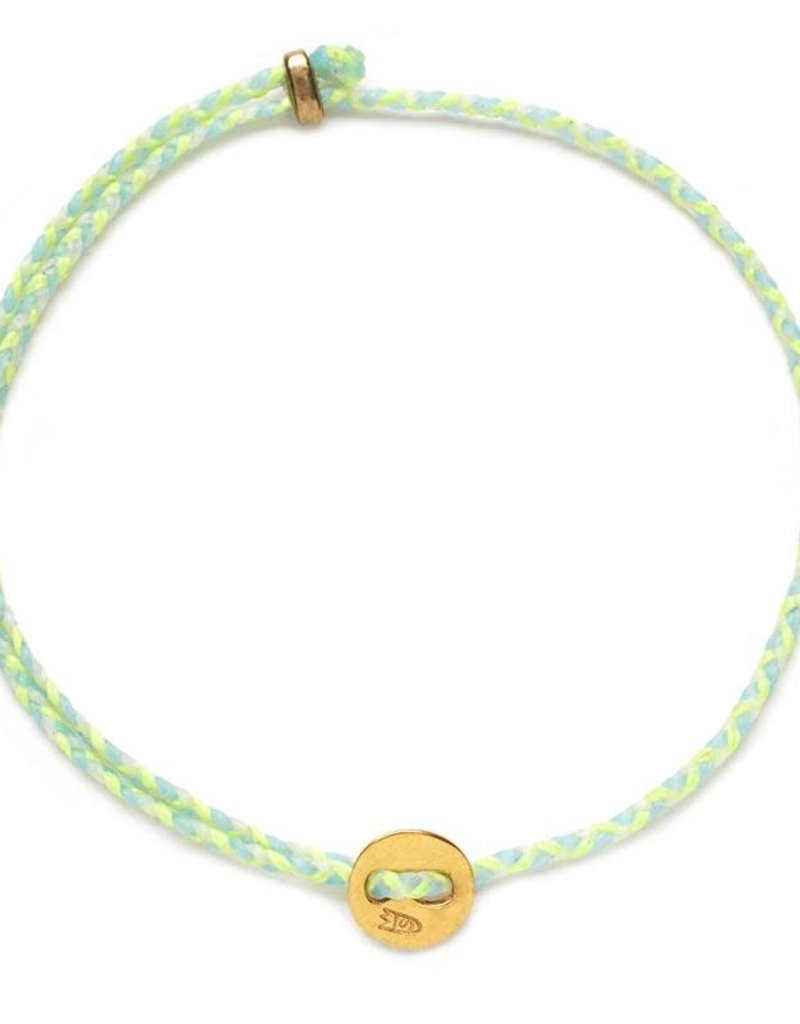 Scosha Signature Brass Slider Bracelet Neon Yellow Sky White